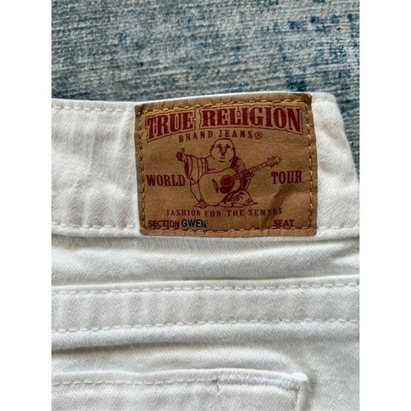 True Religion White Gwen Zippered Ankle Skinny Jeans Size W30 - Picture 6 of 8